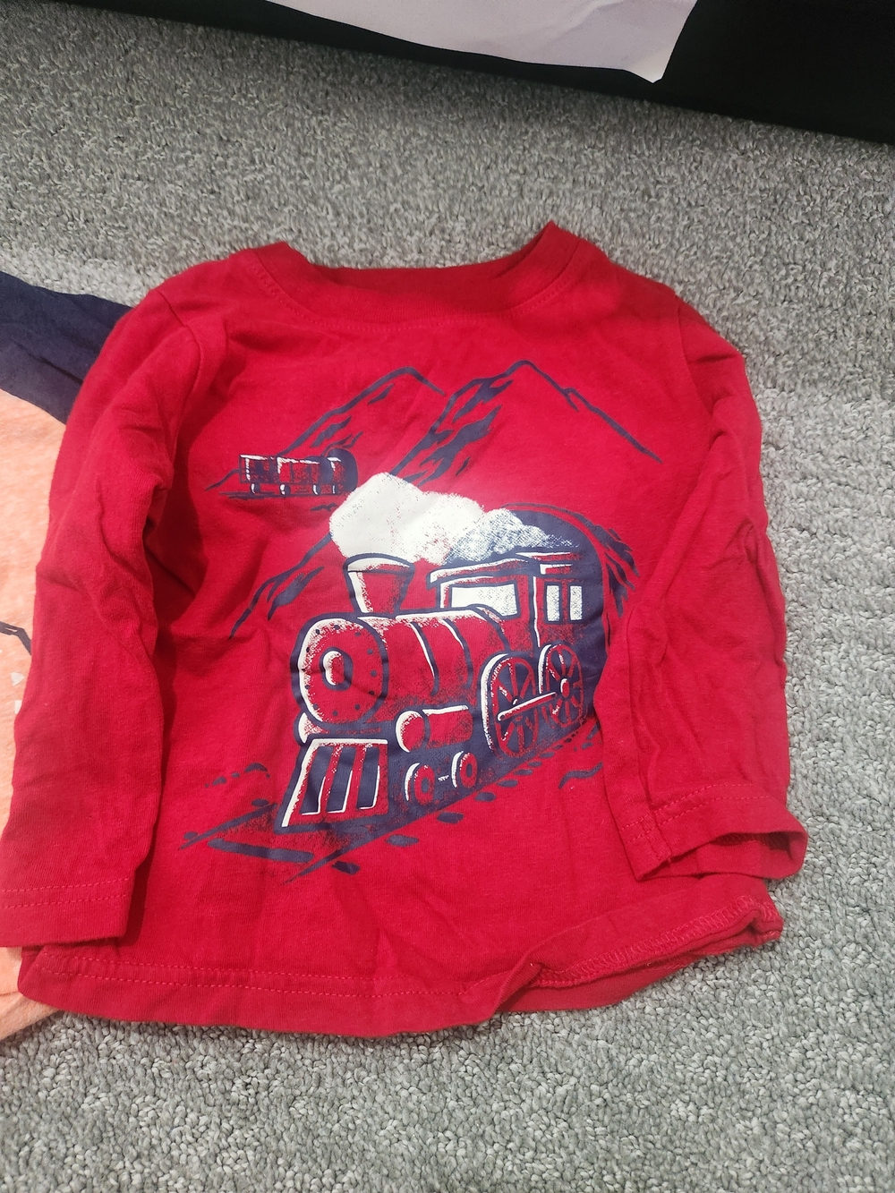 3 Long Sleeve Jumping Beans 18 Mth Orange & Navy Fox, Raglan Tee, Train - Picture 2 of 5
